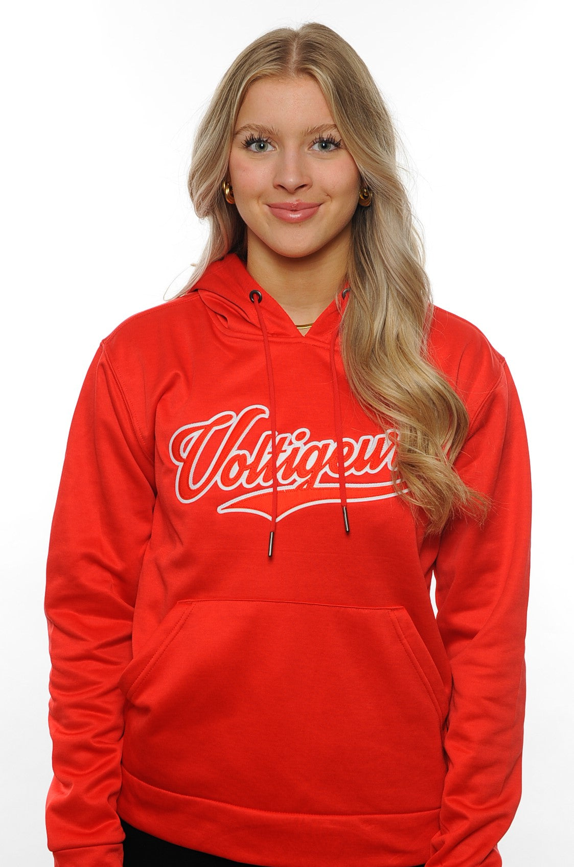 HOODIE ROUGE LOGO SIGNATURE TWILL (F)