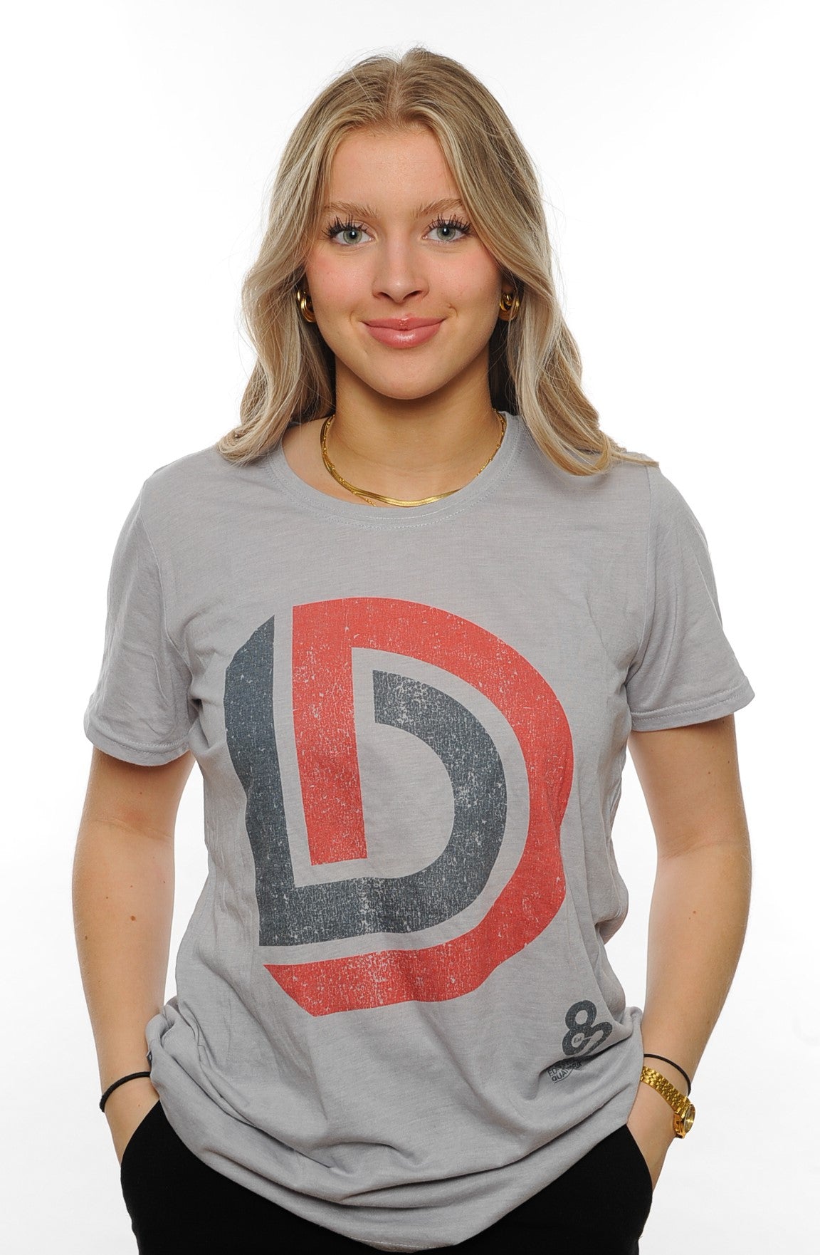 T-SHIRT GRIS CHINÉ (F) LOGO D