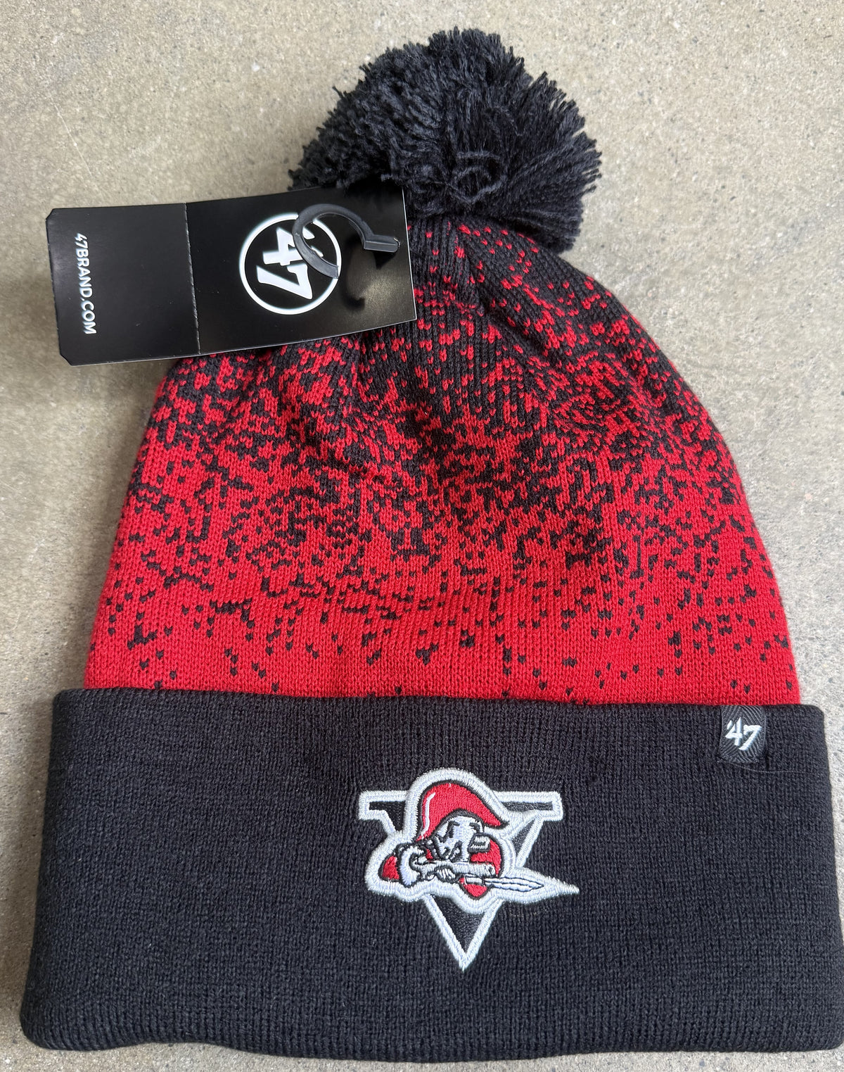 TUQUE ROUGE MARBRÉ LOGO VOLTIGEURS
