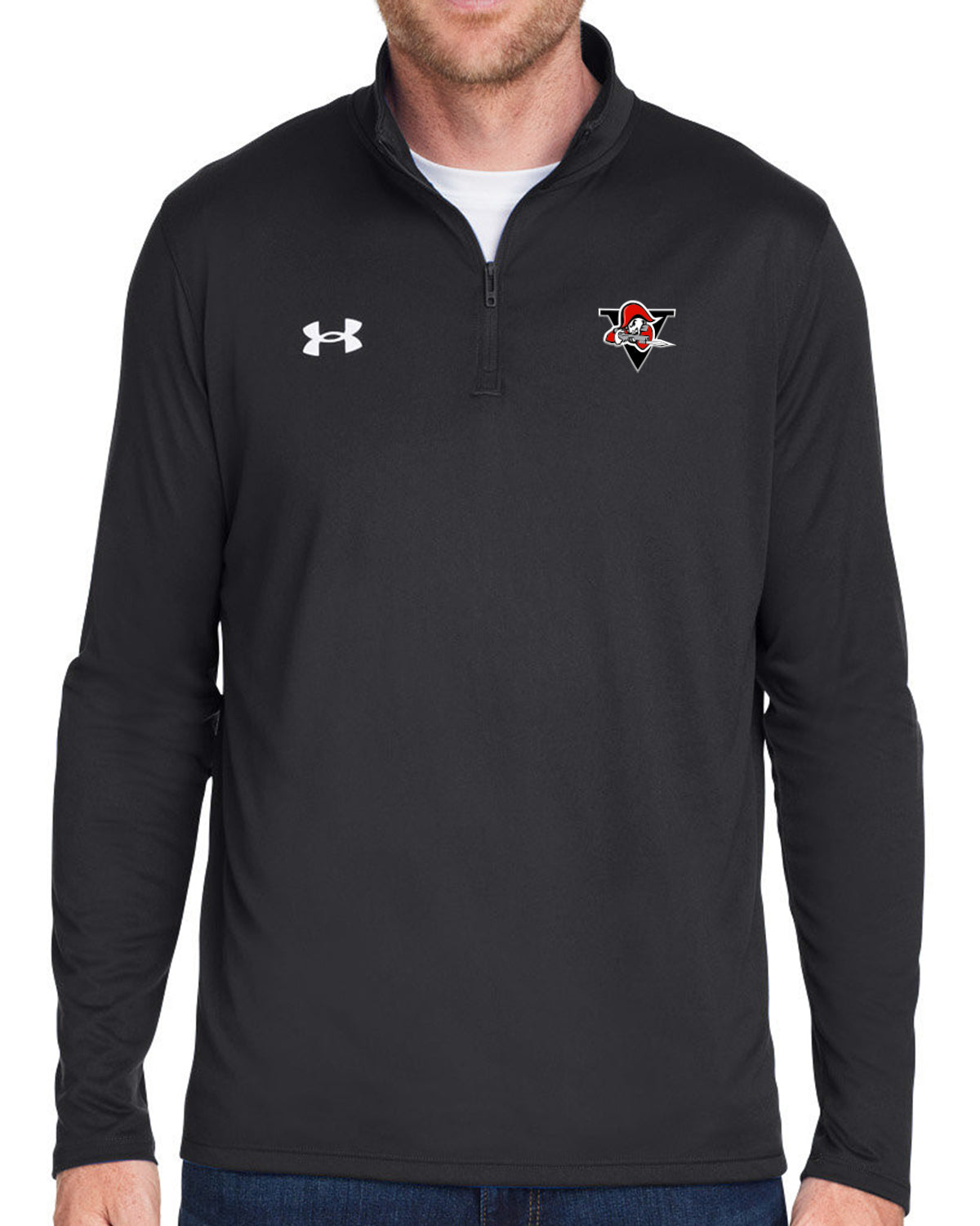 1/4 ZIP MANCHE LONGUE NOIR UNDER ARMOUR