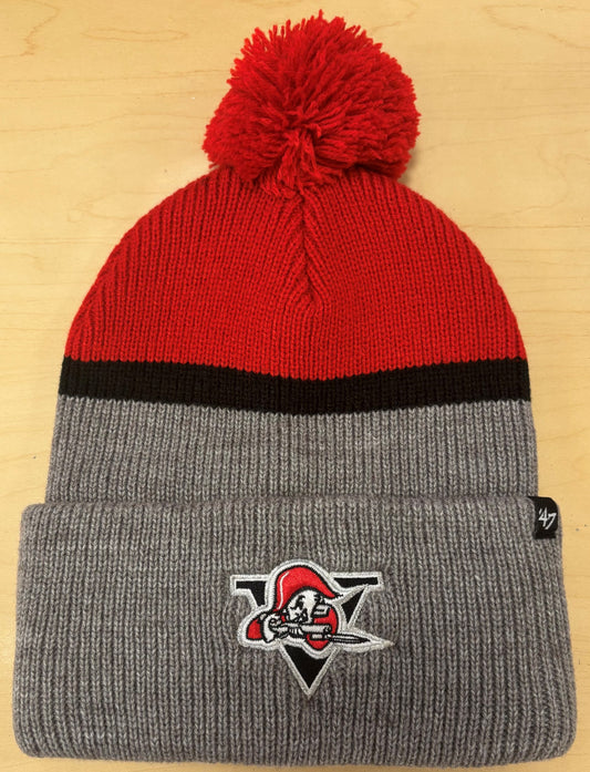 TUQUE GRISE POMPON ROUGE