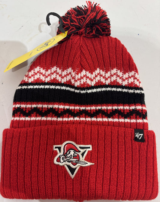TUQUE RAYÉE FOND ROUGE JUNIOR