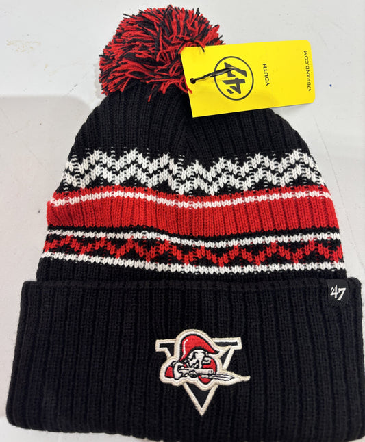 TUQUE RAYÉE FOND NOIR JUNIOR