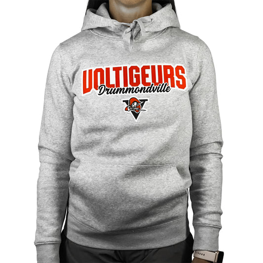 HOODIE GRIS LOGO ROUGE TWILL (F)
